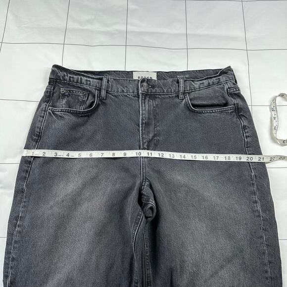 Boden Jeans Womens 30 Washed Black Boyfriend Slouchy Cotton Crop Straight Leg - Picture 10 of 14